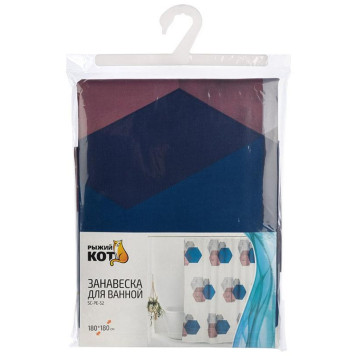 Занавеска для ванной SC-PE-52 Угольники РЫЖИЙ КОТ 108998-1