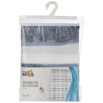 Занавеска для ванной SP-PE-54 Штрихкод РЫЖИЙ КОТ 109000-1