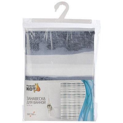 Занавеска для ванной SP-PE-54 Штрихкод РЫЖИЙ КОТ 109000-1