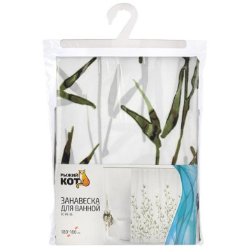 Занавеска для ванной SP-PE-55 Бамбук РЫЖИЙ КОТ 109001-1
