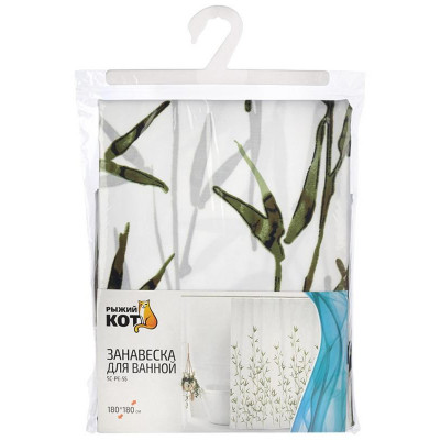 Занавеска для ванной SP-PE-55 Бамбук РЫЖИЙ КОТ 109001-1