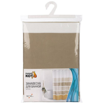 Занавеска для ванной SC-PE-56 Пейзаж РЫЖИЙ КОТ 109002-2