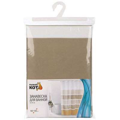 Занавеска для ванной SC-PE-56 Пейзаж РЫЖИЙ КОТ 109002-3