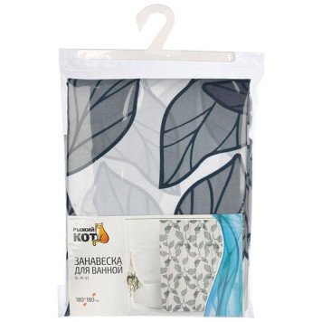 Занавеска для ванной SP-PE-57 Ветки с листьями РЫЖИЙ КОТ 109003-1