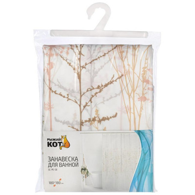 Занавеска для ванной SP-PE-58 Укропы бежевые РЫЖИЙ КОТ 109005-1