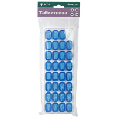 Таблетница Ecos, 31 секция РЫЖИЙ КОТ 109146-3