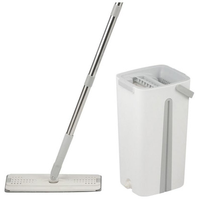Швабра для пола Helper с насадкой из микрофибры и ведром с механизмом отжима РЫЖИЙ КОТ 109965
