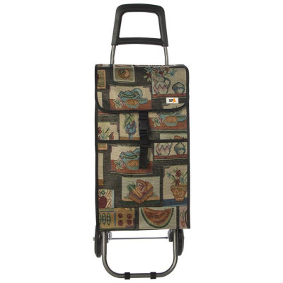 Тележка с сумкой складная ' Натюрморт' РЫЖИЙ КОТ 110652-2