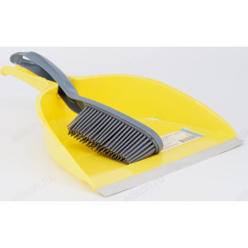 Совок+щетка Рыжий кот SILIX силикон 110871-2