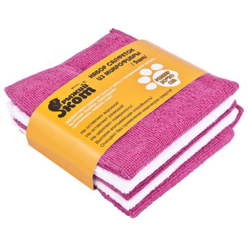 Набор из 5-ти салфеток из микрофибры MFS-01/5 , размер 30х30см РЫЖИЙ КОТ 310238-5