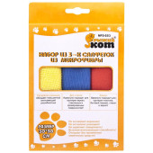 Набор из 3-х салфеток из микрофибры МFS-03/3 , размер 30х30см РЫЖИЙ КОТ 310240