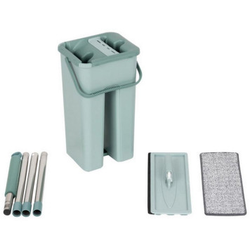 Швабра для пола с насадкой из микрофибры и ведром Clean hands РЫЖИЙ КОТ 310459-4