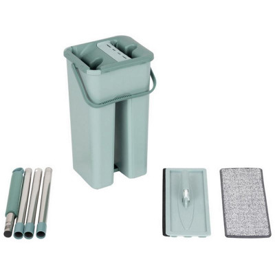 Швабра для пола с насадкой из микрофибры и ведром Clean hands РЫЖИЙ КОТ 310459-4