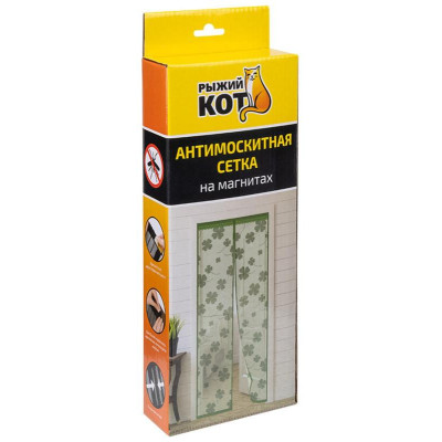 Сетка антимоскитная на магнитах ' Капутомоскито' ' клевер' РЫЖИЙ КОТ 311272-3
