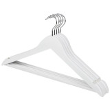 Набор вешалок деревянных с перекладиной (5шт) цвет белый РЫЖИЙ КОТ 311382