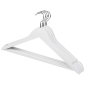 Набор вешалок деревянных с перекладиной (5шт) цвет белый РЫЖИЙ КОТ 311382