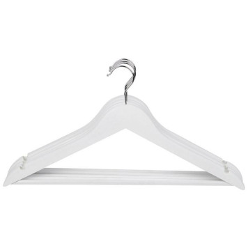 Набор вешалок деревянных с перекладиной (5шт) цвет белый РЫЖИЙ КОТ 311382-1