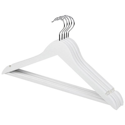 Набор вешалок деревянных с перекладиной (5шт) цвет белый РЫЖИЙ КОТ 311382