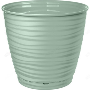 Горшок для цветов SAFFRON 1,5л поддон светло-зеленый 221610117/03