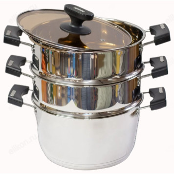 Мантоварка стальная SAKURA SA-741 8,5л +сетка SA-SL01 4л-5