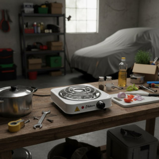 Плита SAKURA ПЭ-02 1000Вт (1 спир.конф) бел-1