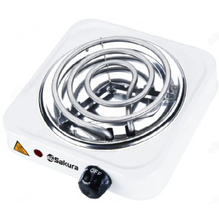 Плита SAKURA ПЭ-02 1000Вт (1 спир.конф) бел-5