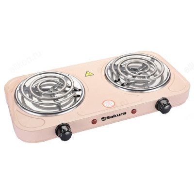 Плита SAKURA ПЭ-03C 2000Вт (2 спир.конф) беж-1