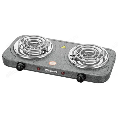 Плита SAKURA ПЭ-03 2000Вт (2 спир.конф) графит-2