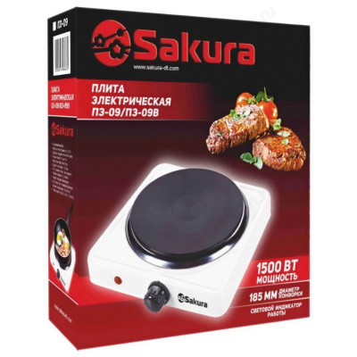 Плита SAKURA ПЭ-09В 1500Вт 1 конф чугун черн.-1