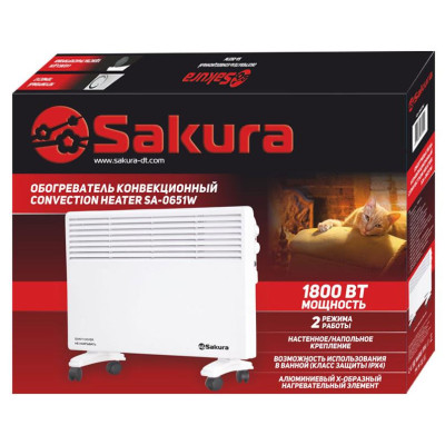 Конвекционный обогреватель 1800Вт SAKURA SA-0651W-1
