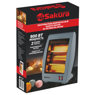 Обогреватель инфракрасный Sakura SA-0670 DG, 900 Вт-1