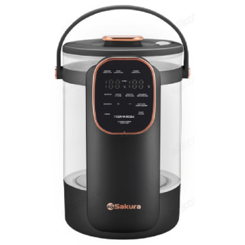 Термопот SAKURA Premium SA-1375BK 3л стекло LCD сенсор