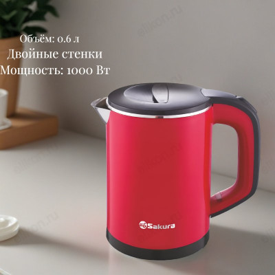 Чайник дорожный SAKURA SA-2158BR 0.6л дв.стенк