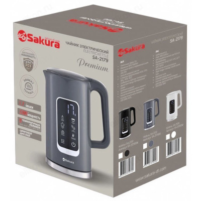 Чайник металлический SAКURA SA-2179DBK Premium (1,7л) дв.стенки-1