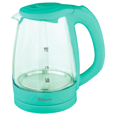 Чайник электр (1.7) стекл LED подсветка SAKURA SA-2733GR