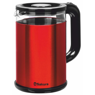 Чайник стеклянный SAKURA SA-2742MR 1,8л двойная стен