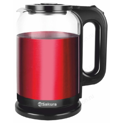 Чайник стеклянный SAKURA SA-2742R (1.8) двойная стен