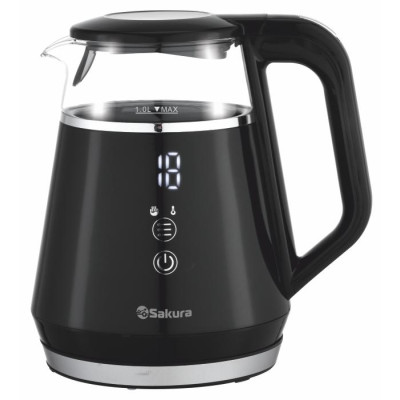 Чайник стеклянный SAKURA SA-2748DBK (1,0л) двойная стен