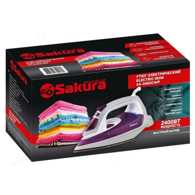 Утюг SAKURA SA-3060CWP, 2400 Вт, керамика, фиолетовый-1