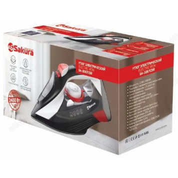 Утюг SAKURA SA-3067CBR, 2400Вт, керамика, черный / белый / красный-1