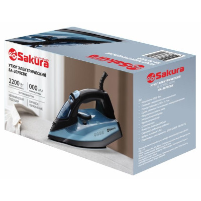 Утюг электро 380мл 2400 Вт керам самоочист SAKURA SA-3075CBK-1