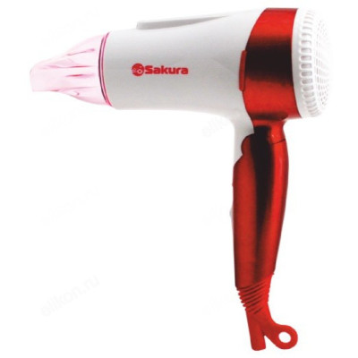 Фен Sakura SA-4039 WR, белый/красный, 1400Вт