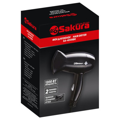 Фен Sakura SA-4049 BK, чёрный, 1200 Вт-1