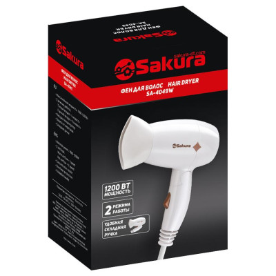 Фен Sakura SA-4049 W, белый, 1200 Вт-1