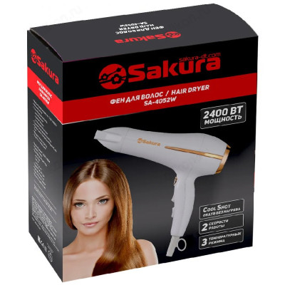 Фен Sakura SA-4052 W, белый, 2400 Вт-1