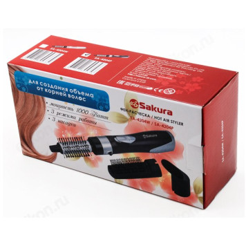 Фен-расчёска SAKURA SA-4204P 1000Вт-2