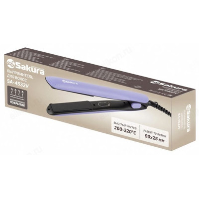 Щипцы-выпрямитель SAKURA SA-4532V 90х25мм лаванда-1