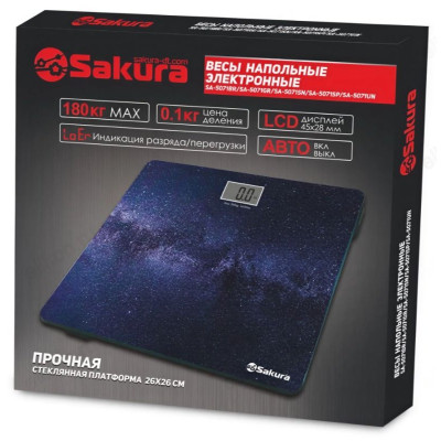 Весы напольные SAKURA SA-5071UN Космос элекектронные-1