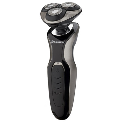 Бритва роторная Sakura SA-5421 BS, черная/серебристая, аккумуляторная