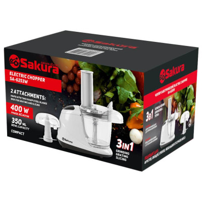 Чоппер 400Вт 0,35 л с 2 насадками SAKURA SA-6253W-1